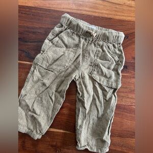 ZARA BOYS KIDS LINEN BLEND BAGGY PANTS NATURAL Striped Neutral COLOR